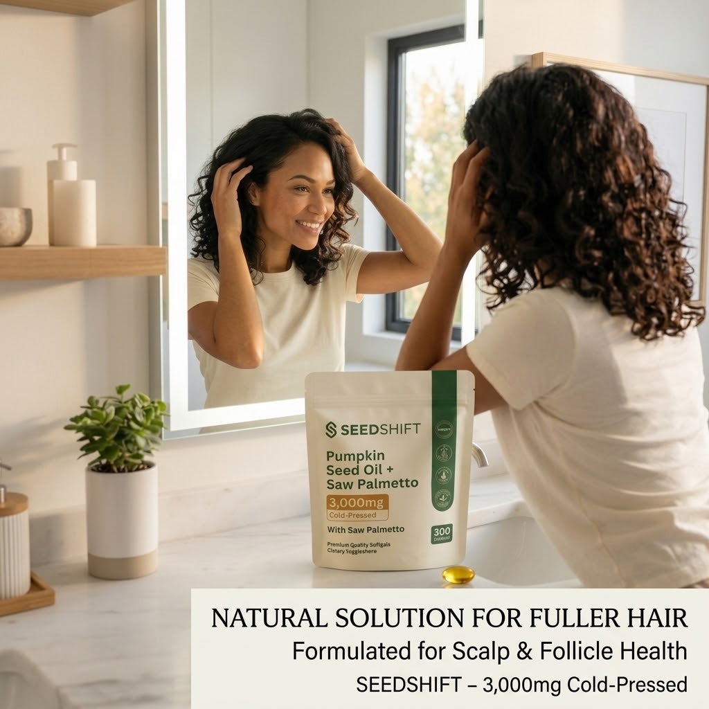 SEEDSHIFT – Hair Restore | Natural DHT Blocking Pumpkin Seed Oil + Saw Palmetto