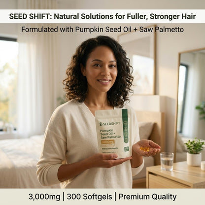 SEEDSHIFT – Hair Restore | Natural DHT Blocking Pumpkin Seed Oil + Saw Palmetto