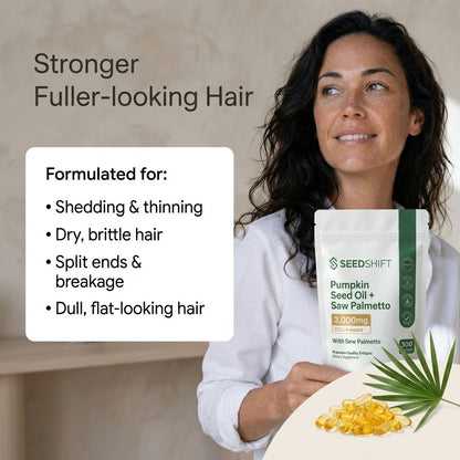 SEEDSHIFT – Hair Restore | Natural DHT Blocking Pumpkin Seed Oil + Saw Palmetto